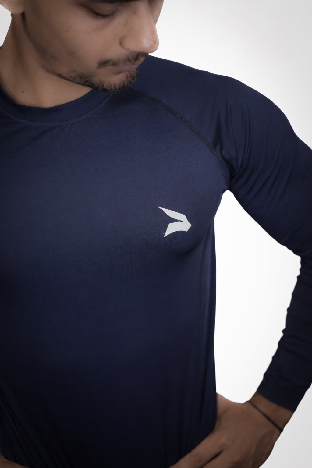 Navy Blue Full Sleeve Compression T-Shirt
