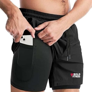 Active Dual Shorts with Inner Tights Layer | Men's Double Layer Short for Running, Gym & Sports